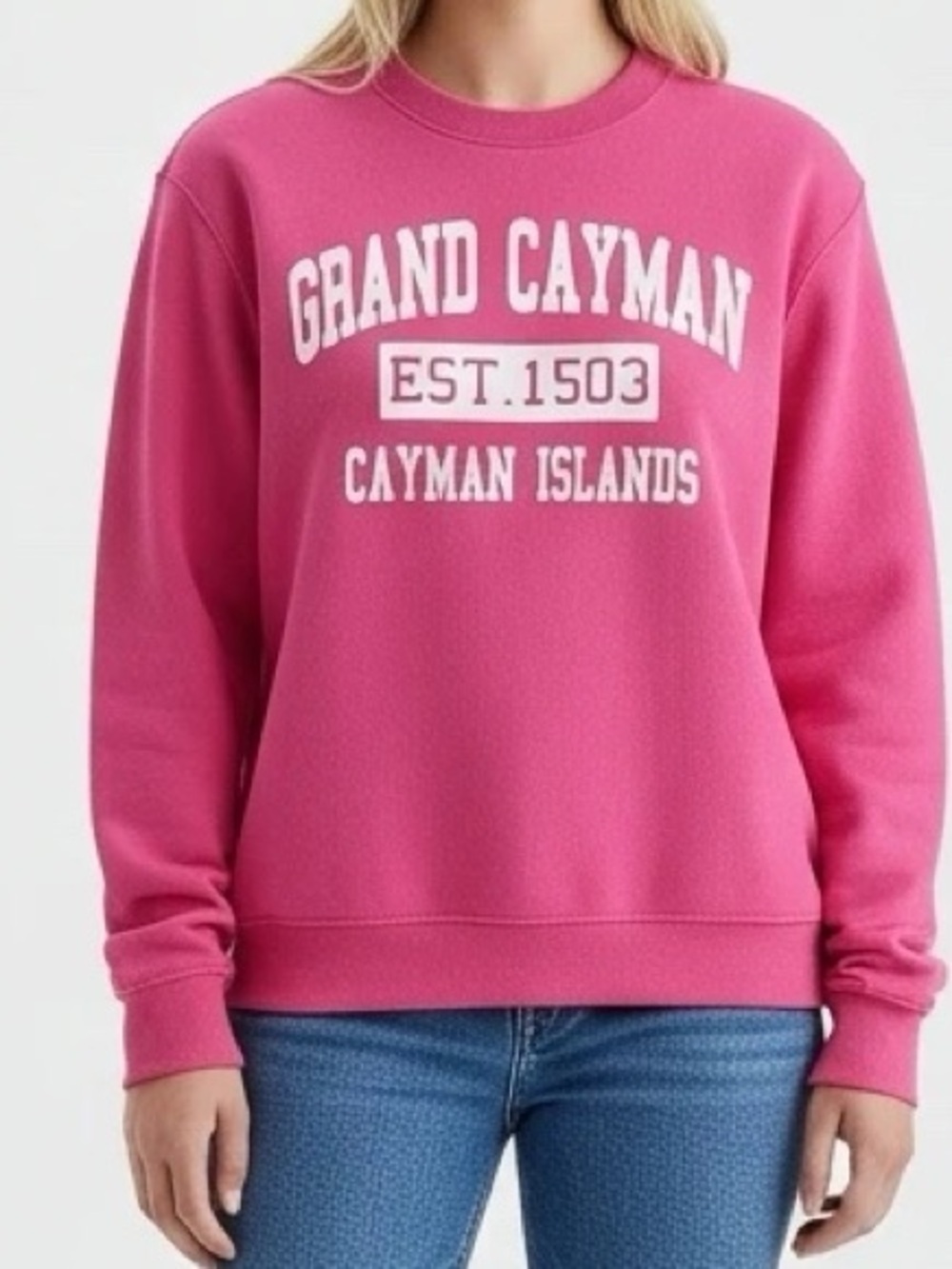 Grand Cayman Islands Pink Crewneck Sweatshirt